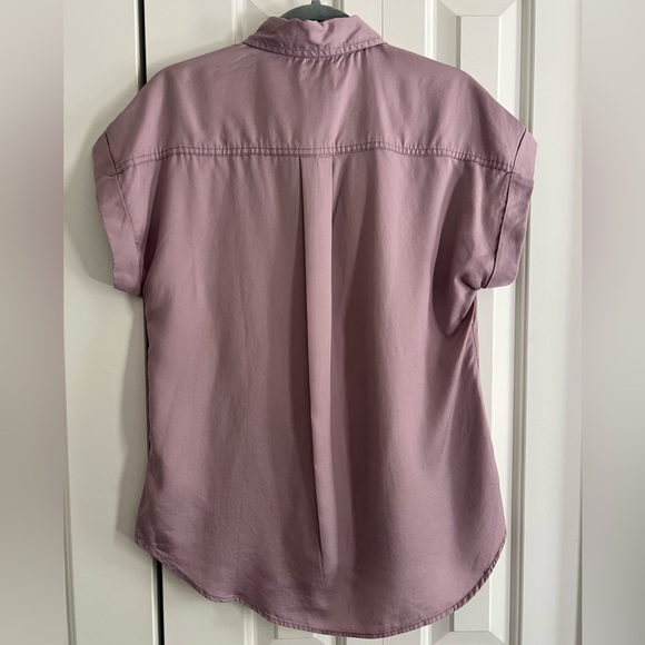 Short-Sleeve Button-Down Shirt in Dusty Mauve - Picture 2 of 5